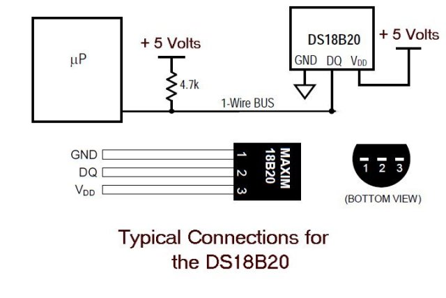 Датчик температуры ds18b20 схема